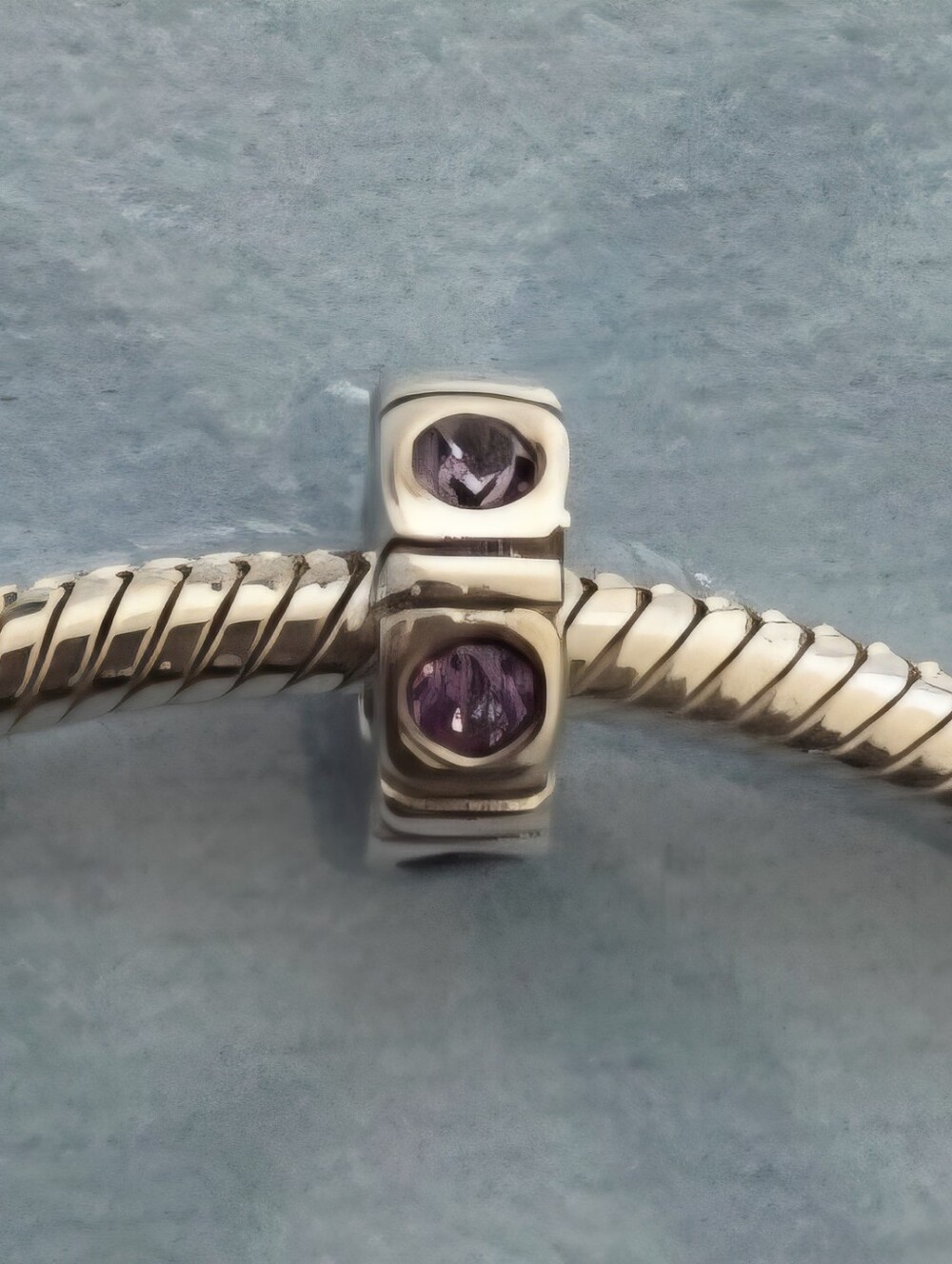 PANDORA: Purple CZ Spacer, Old School, From My Private 30 Year Collection! - Picture 1 of 3